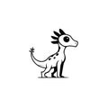 Pachycephalosaurus. Pachycephalosaurus simple black and white line art vector logo Royalty Free Stock Photo