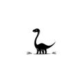 Pachycephalosaurus. Pachycephalosaurus simple black and white line art vector logo Royalty Free Stock Photo