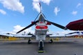 Pacific Aerospace P-750 XSTOL single turboprop plane on display at Singapore Airshow