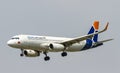 Pacific Airlines Airbus A320-232 (Reg VN-A573) Landing At Tan Son Nhat International Airport, Vietnam. Royalty Free Stock Photo