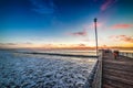 Pacific Beach pier in San Diego at sunset Royalty Free Stock Photo