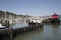 Pacific coast harbor landscape marina with fishing boats