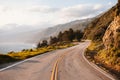 Pacific Coast Highway in California, USA at sunset Royalty Free Stock Photo