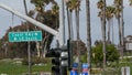 Pacific Coast Highway, historic route 101 road sign, tourist destination in California USA. Lettering on intersection signpost. Royalty Free Stock Photo