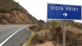 Pacific coast highway 1, ocean vista point road sign, Cabrillo road, California. Royalty Free Stock Photo