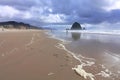 Cannon Beach with Haystack Rock, Pacific Coast of Oregon, USA Royalty Free Stock Photo