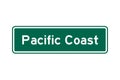 Pacific coast road sign in USA Royalty Free Stock Photo