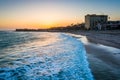 The Pacific Coast at sunset, in Ventura, California.