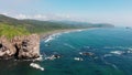 Pacific coast - top view aerial footage