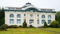 Pacific County Courthouse facade and lawn in South Bend Washington