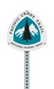 Pacific Crest Trail road sign Royalty Free Stock Photo