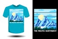 The pacific northwest t shirt mockup retro vintage design Royalty Free Stock Photo