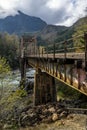 Train tressel and tracks approaching it