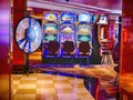 Slot machines in a cruise ship casino on Royalty Free Stock Photo