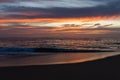Pacific ocean beach sunset in todos santos baja california mexico