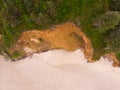 Pacific Ocean Beach West Coast USA Beach Cliff Green Sand Top View Texture