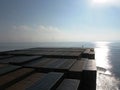 Pacific ocean from bridge of container ship