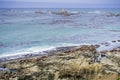 The Pacific ocean coast with sea lions resting on rocks, Cape Arago State Park, Coos Bay, Oregon