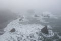 Aerial of Foggy Coastline in Northern California Royalty Free Stock Photo