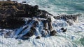 Pacific Ocean Crashes on Rocks in Northern California