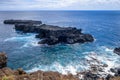 Pacific ocean landscape vue from cliffs in Easter island Royalty Free Stock Photo