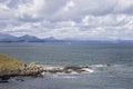 Pacific ocean and volcanoes of Kunashir Island, Russia