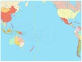 Pacific Ocean Political Map. No bathymetry. No text Royalty Free Stock Photo