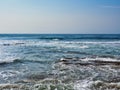 Rough Sea Washing Over Rock Pool, Cronulla Beach, Sydney, Australia Royalty Free Stock Photo