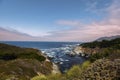 The Pacific Ocean seem from Kasler Point at Dusk - Big Sur, California Royalty Free Stock Photo