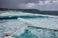 Pacific Ocean Storm Waves, Bondi Beach, Australia Royalty Free Stock Photo