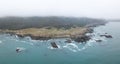 Aerial View of Marine Layer and Coastline of Northern California in Sonoma Royalty Free Stock Photo