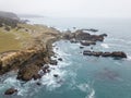 Aerial View of Coastline of Northern California in Sonoma Royalty Free Stock Photo