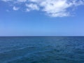 Pacific Ocean Water along Napali Coast Mountains and Cliffs - Kauai Island, Hawaii. Royalty Free Stock Photo