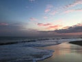 Pacific Ocean Waves at Beach in Kekaha during Sunset on Kauai Island, Hawaii. Royalty Free Stock Photo