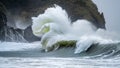 Pacific Ocean Waves On A Stormy Morning in January Royalty Free Stock Photo