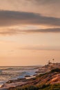The Pacific Ocean and Windansea Beach at sunset, in La Jolla, San Diego, California Royalty Free Stock Photo