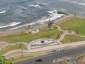 The Pacific Ocean from Yitzhak Rabin park in Miraflores Royalty Free Stock Photo