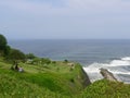 The Pacific Ocean from Yitzhak Rabin park in Miraflores Royalty Free Stock Photo