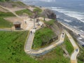 The Pacific Ocean from Yitzhak Rabin park in Miraflores Royalty Free Stock Photo