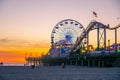 Pacific Park during sunset time. Family amusement park on Santa Monica Pier.