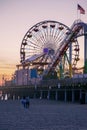 Pacific Park during sunset time. Family amusement park on Santa Monica Pier.