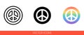 Pacific, peace sign, international symbol of peace, disarmament, antiwar movement on rainbow circle background icon