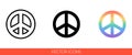 Pacific, peace sign, international symbol of peace, disarmament, antiwar movement in rainbow color icon. Isolated vector