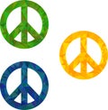 Pacific peace sign in low polygonal texture