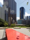 Skyscrapers and Pacific plaza in downtown of city Dallas TX USA Royalty Free Stock Photo