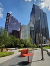 Skyscrapers and Pacific plaza in downtown of city Dallas TX USA Royalty Free Stock Photo