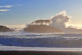 Pacific Rim National Park with Crashing Waves at South Beach, Vancouver Island, British Columbia Royalty Free Stock Photo