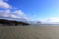 Pacific Rim National Park Long Beach with Incinerator Rock on the West Coast, Vancouver Island, British Columbia Royalty Free Stock Photo