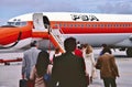 Pacific Southwest Airlines Boeing B-727 loading passengers