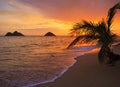 Pacific sunrise at Lanikai beach in Hawaii Royalty Free Stock Photo